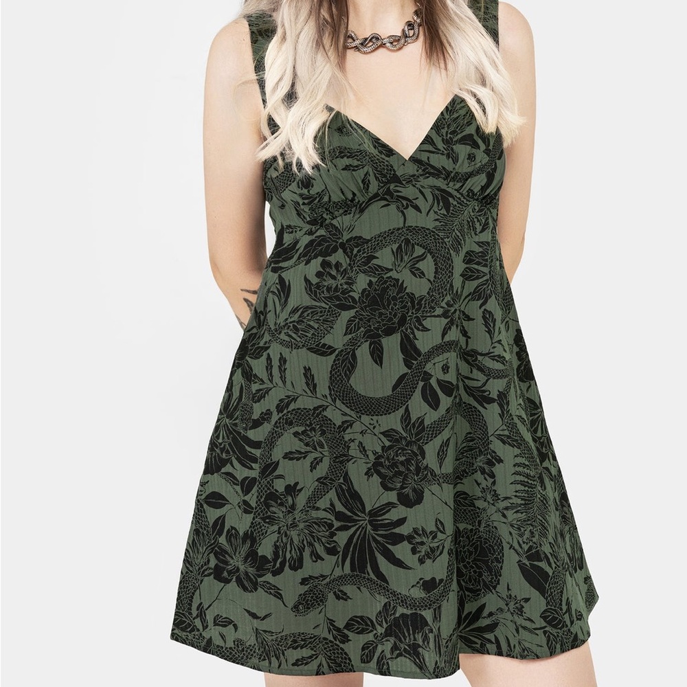 Disturbia Bashe Cotton Mini Sun Dress - Green